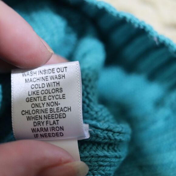 Croft & Barrow Teal Blue Crewneck Knit Vintage 90s Sweater XS - Picture 13 of 13